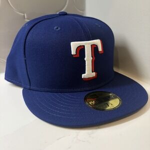 Texas Rangers New Era 59FIFTY Royal Blue On-Field Fitted Hat Cap Size 7 1/4
